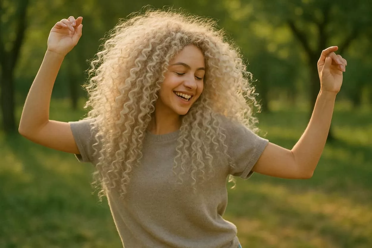 blond nacré curly