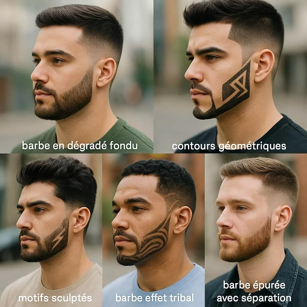 illustrations de styles de rasage créatif