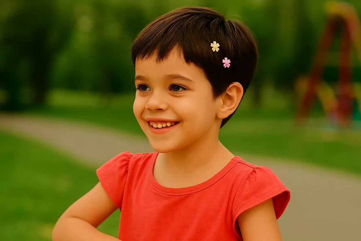 pixie douce coupe courte petite fille