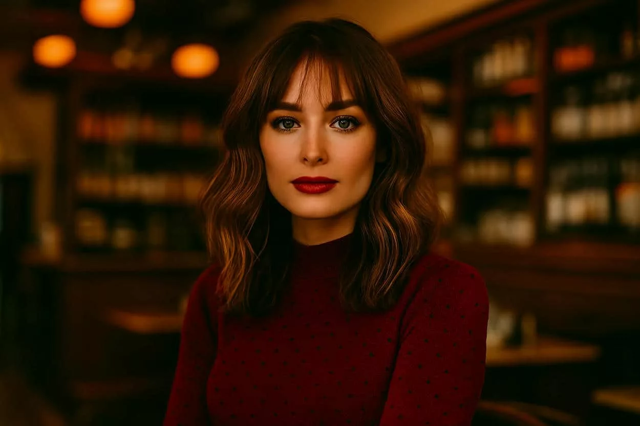 Frange légère et effilée tendances coiffure automne-hiver 2025