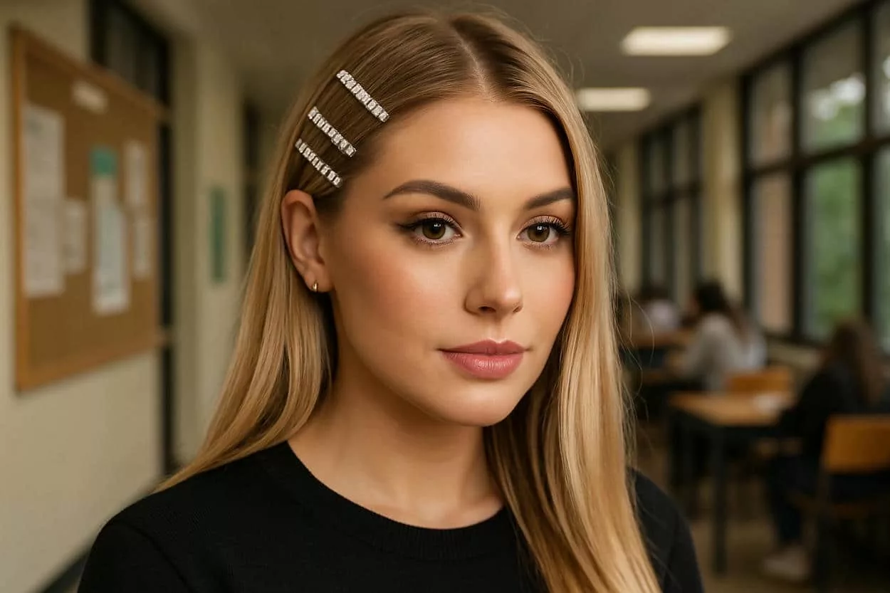 barrettes brillantes-image en avant