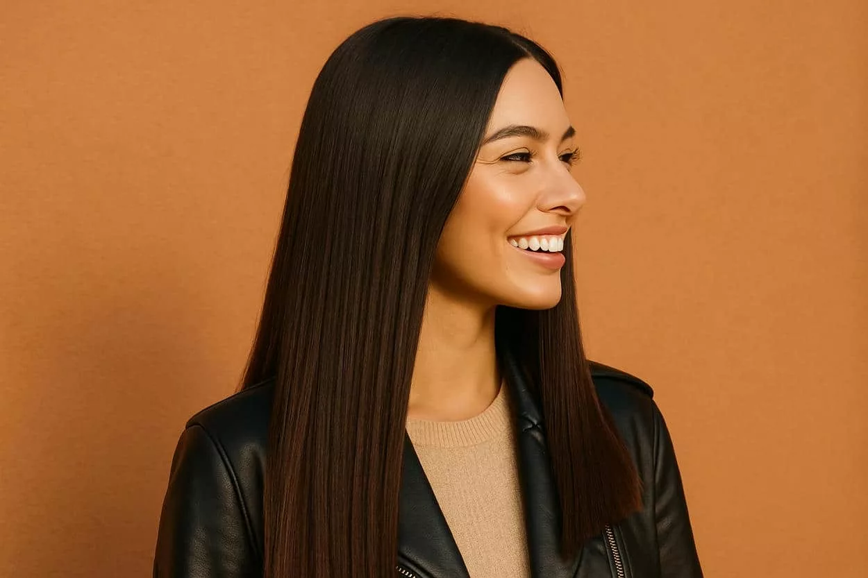 blunt cut cheveux longs lisses