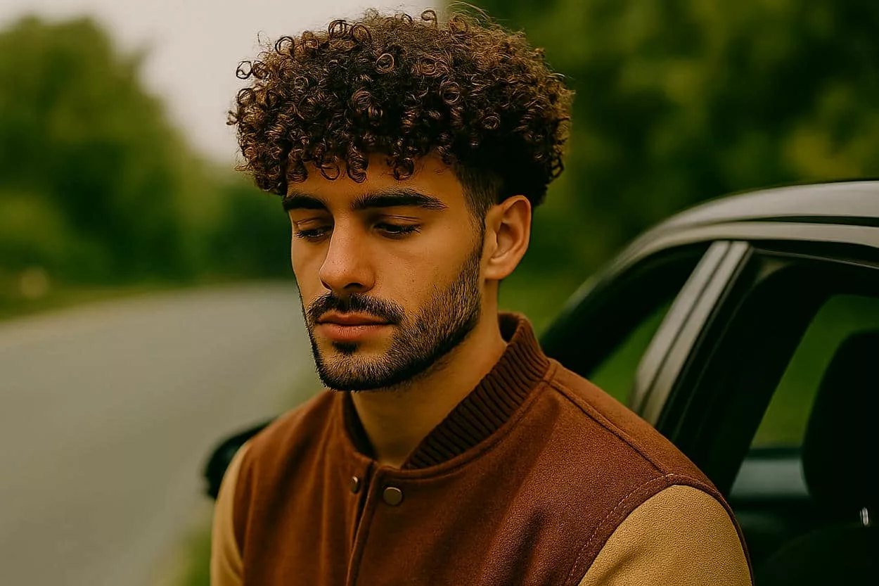 cheveux bouclés homme teddy