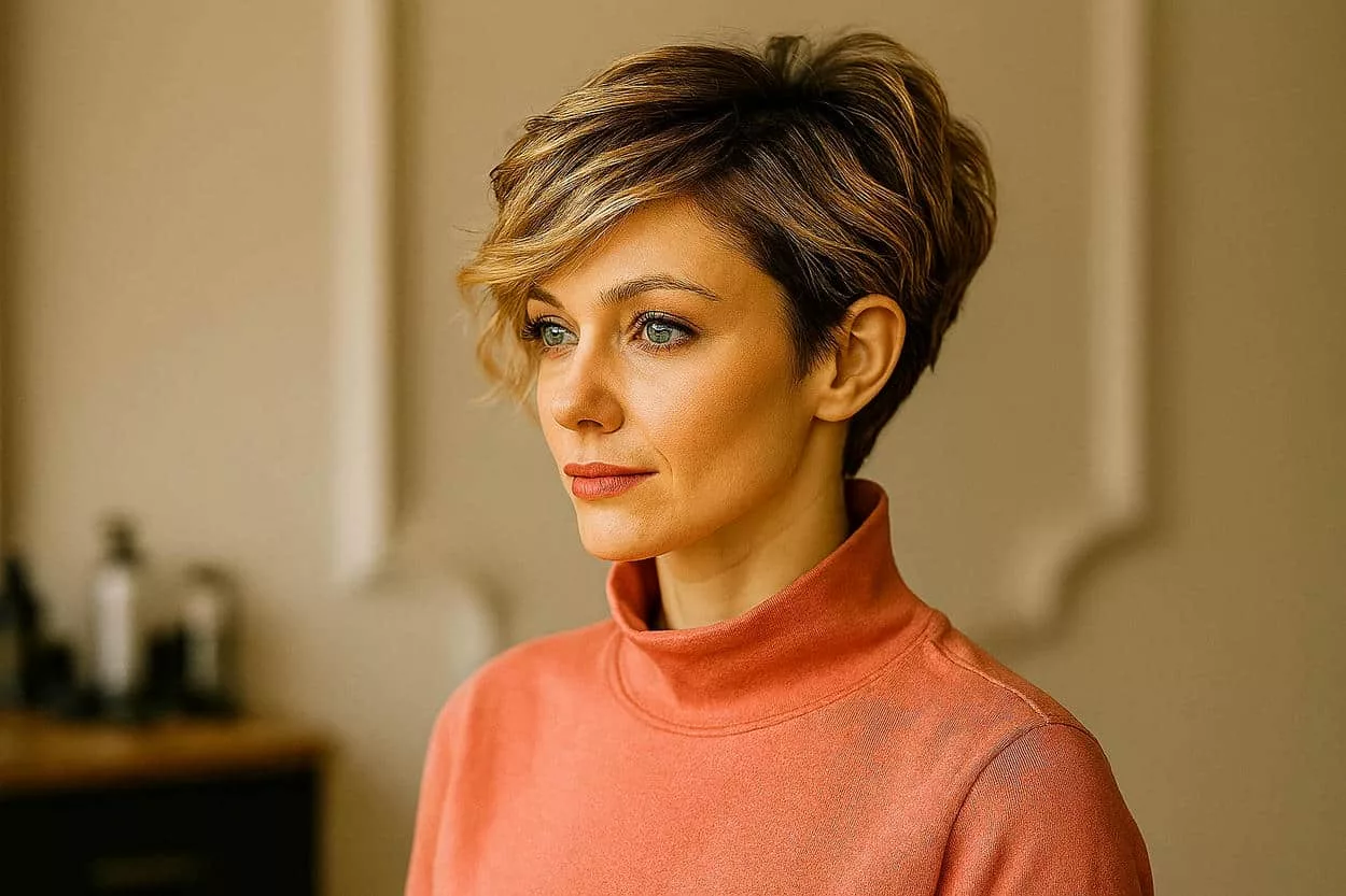 faux pixie ondulé