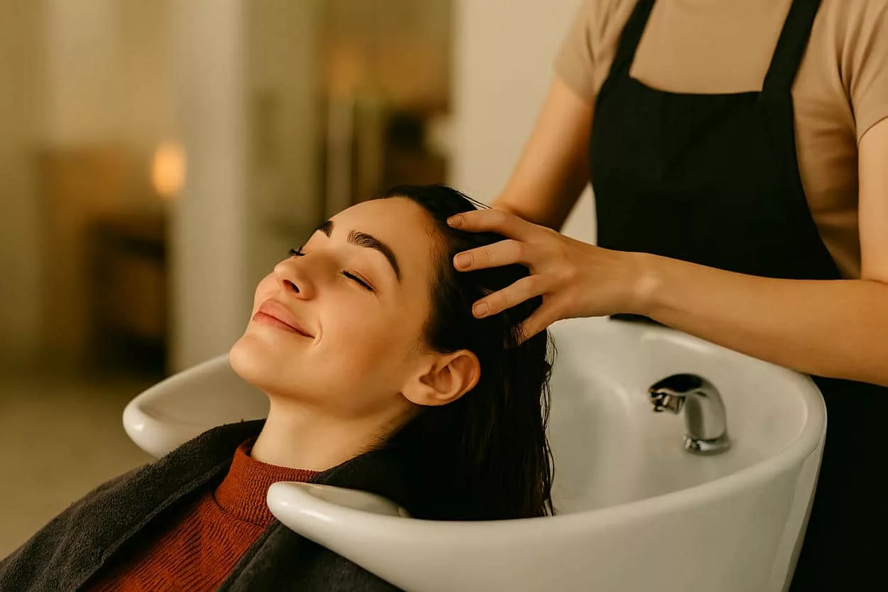 massage de tête soin capillaire automne