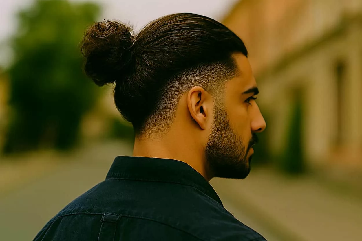 tapered bas sur cheveux longs chignons