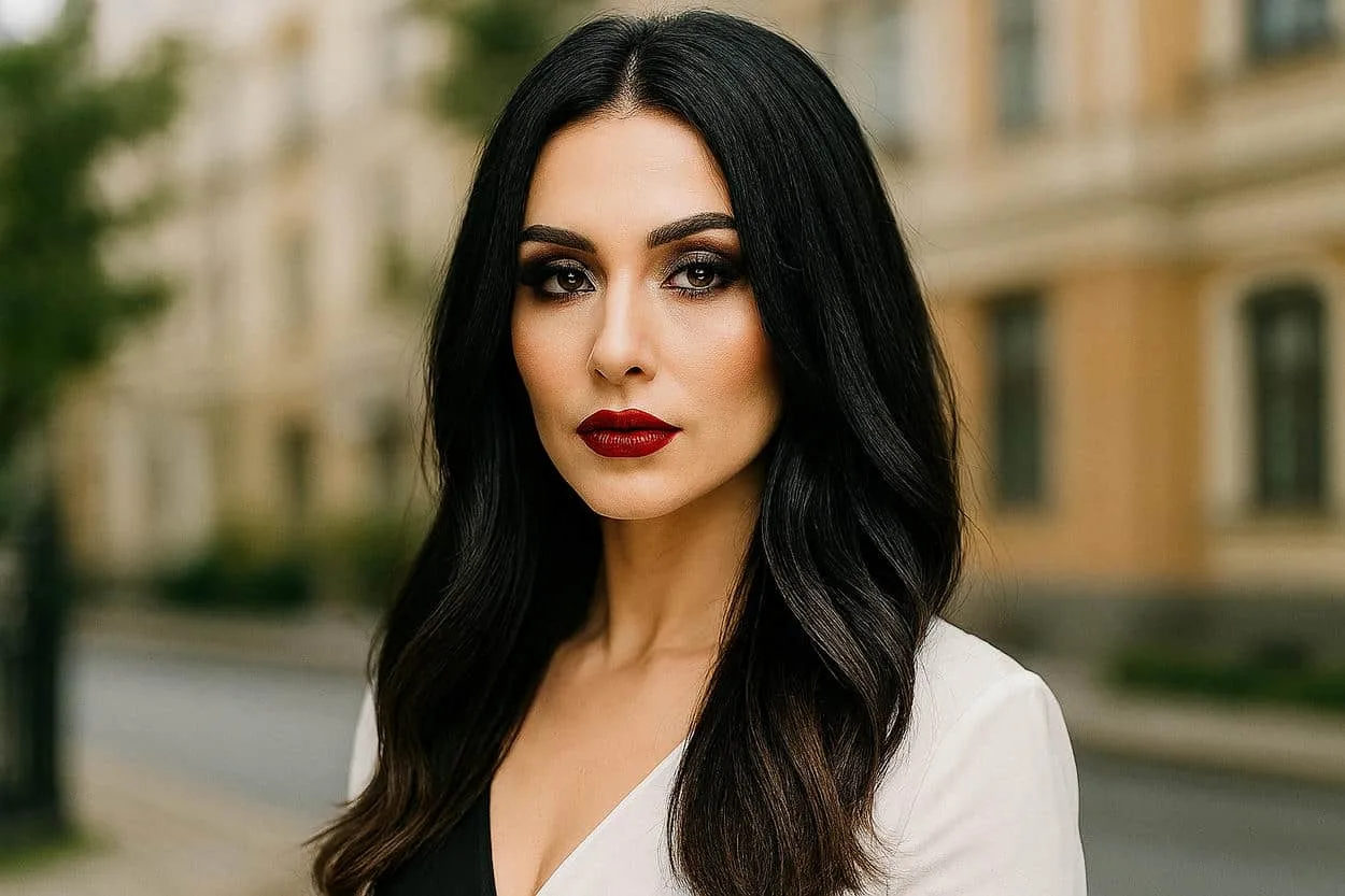 coiffure mi-longue balayage subtil morticia hair