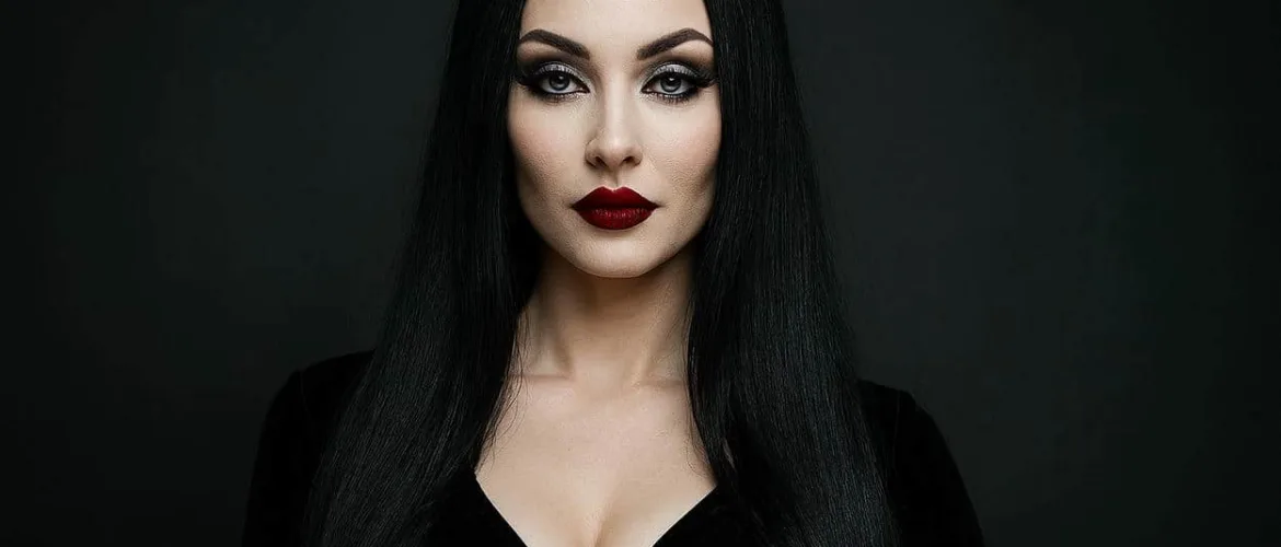 morticia hair femme gothique