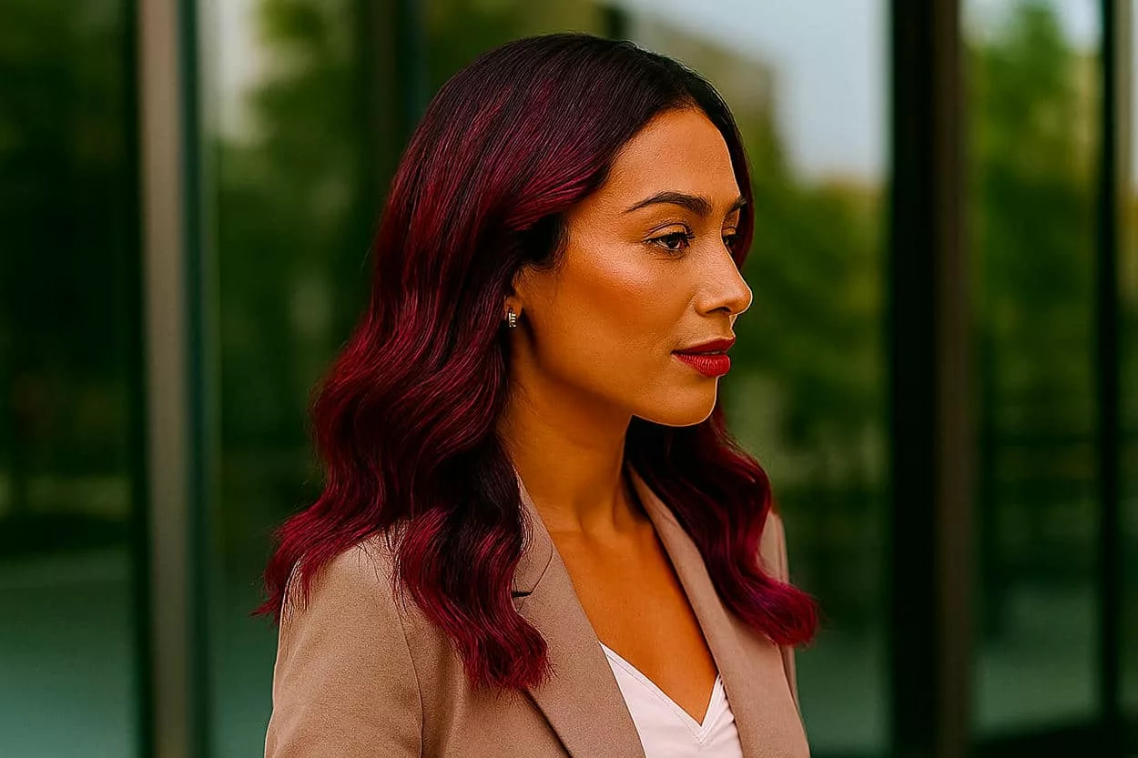 ombré hair violet cherry