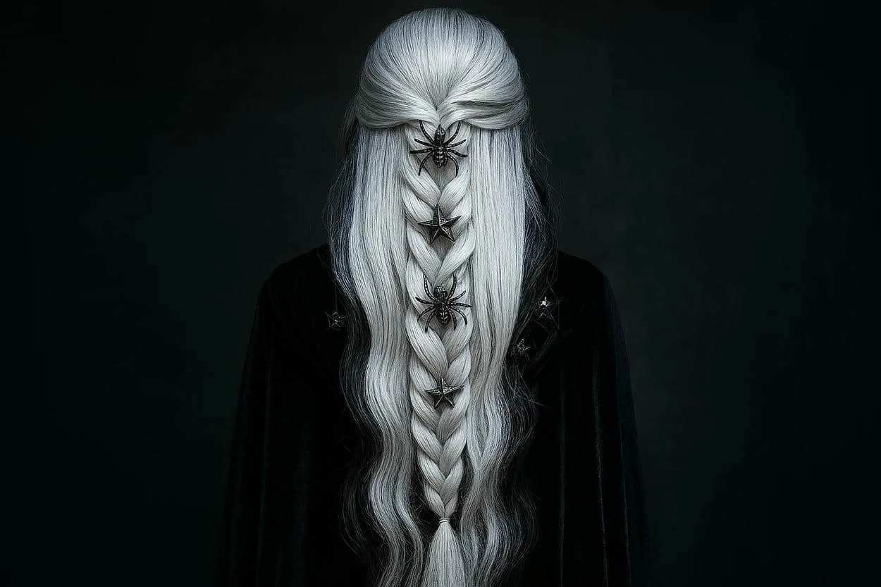 tresse blanche halloween