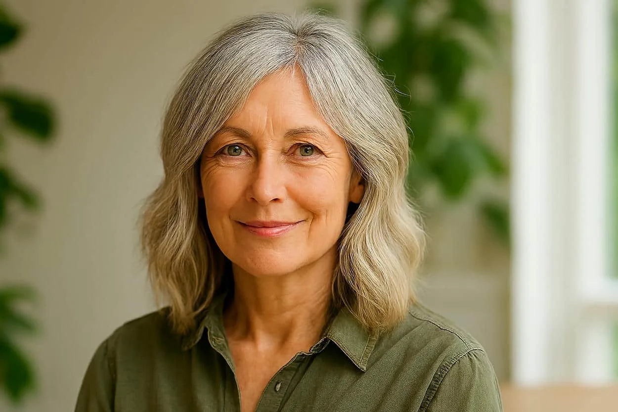 boho lob blond femmes 50 ans