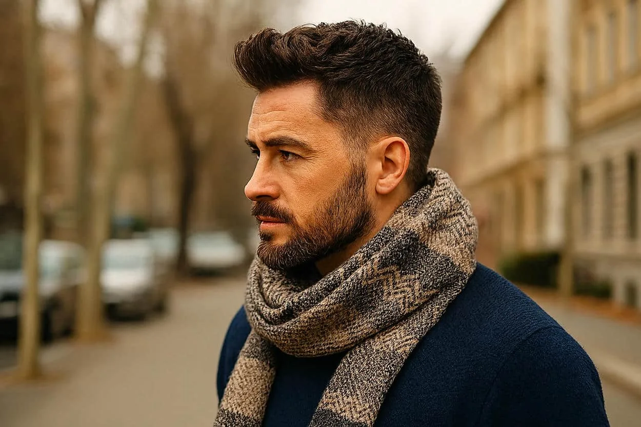 ivy league haircut texturé