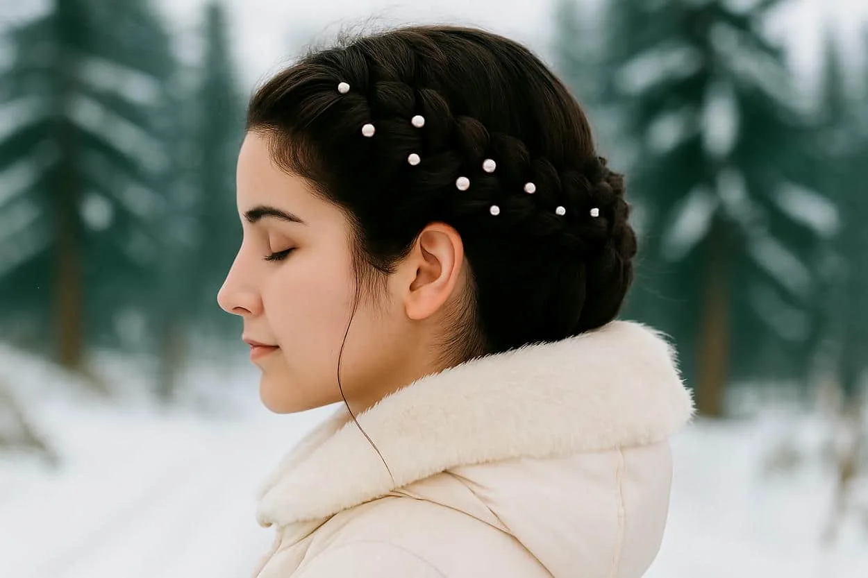 tresse couronne Noël