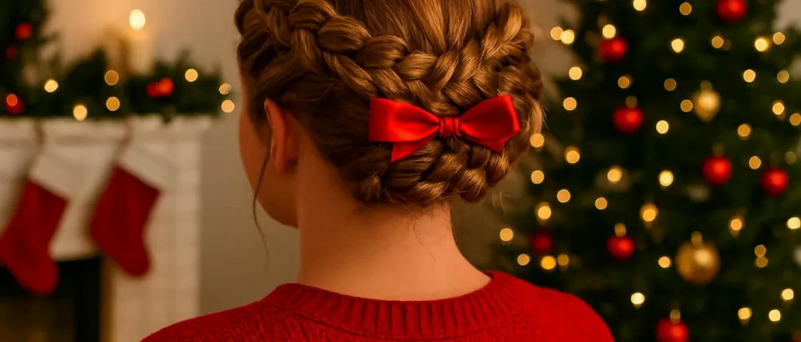 tresse couronne de Noël