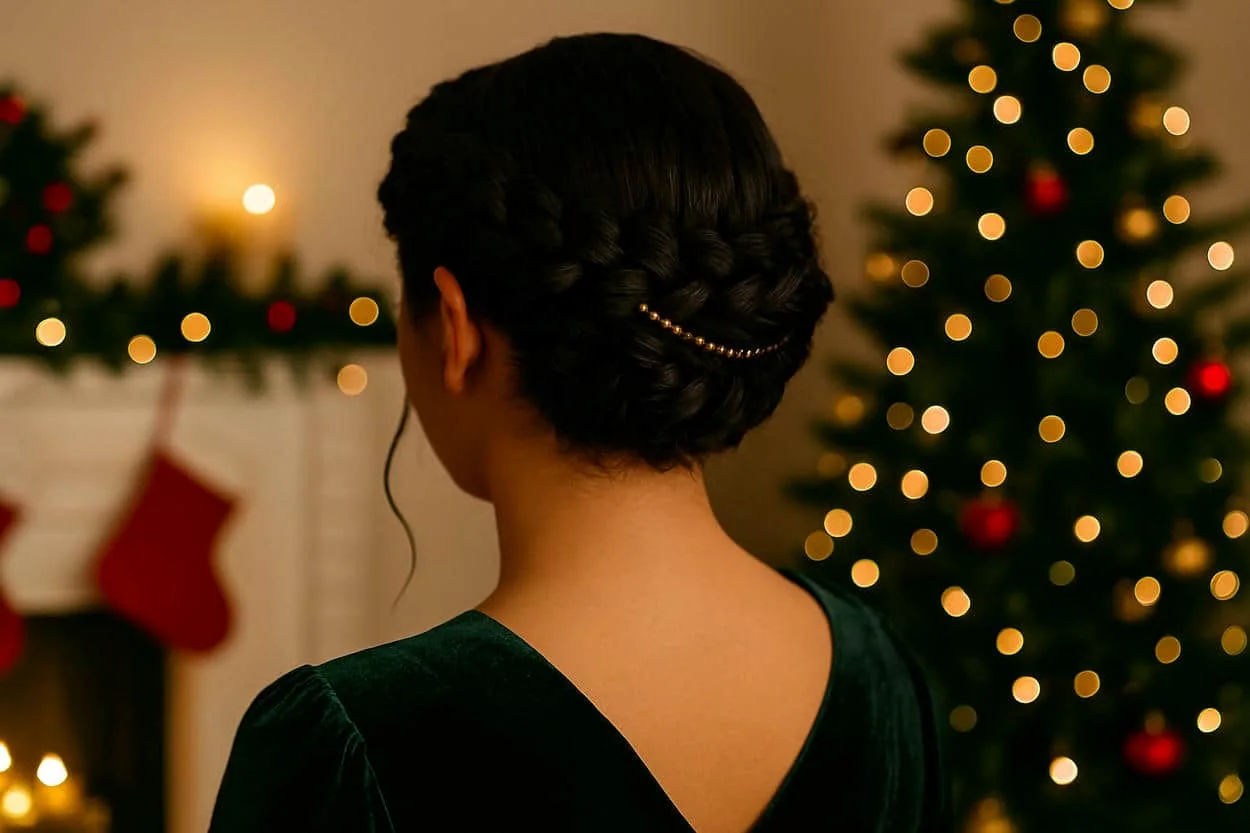 tresse couronne pour Noël tresse couronne pour Noël
