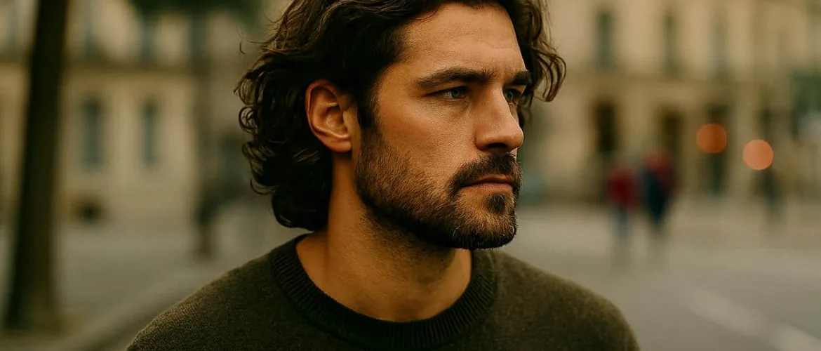 wavy naturel mi-long homme