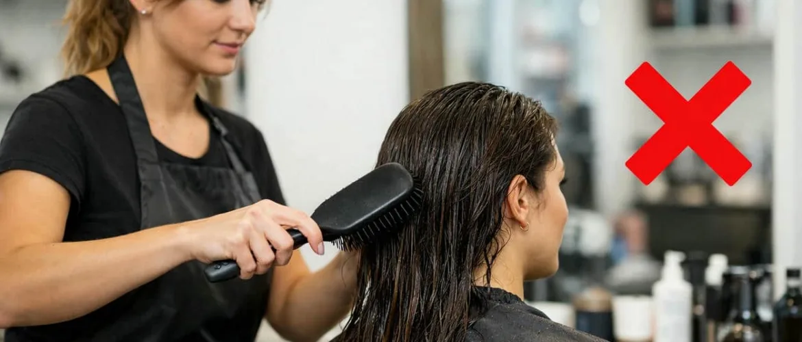 brosser les cheveux mouillés