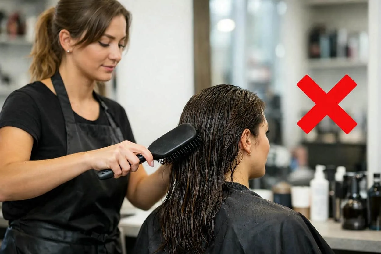 brosser les cheveux mouillés