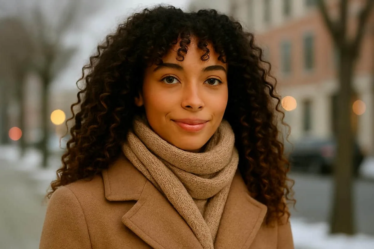 cheveux bouclés sains et naturels