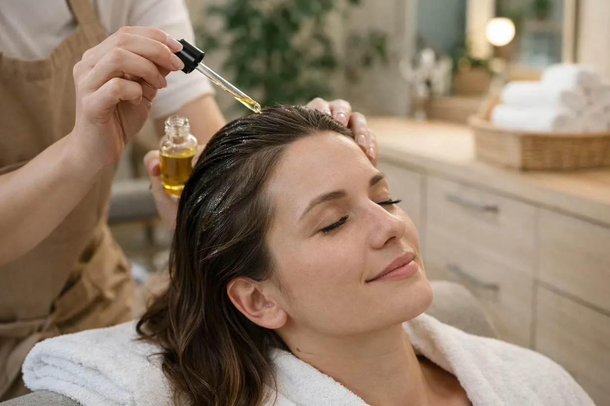 soin à base d'huile végétale -cuir chevelu sensibilisé