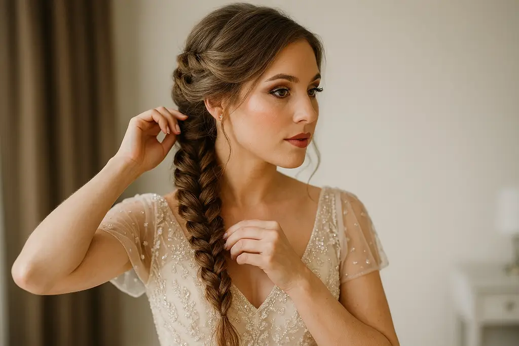 tresse bohème chic portée sur une épaule