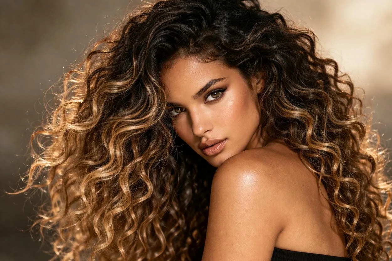 balayage pour cheveux bouclés2