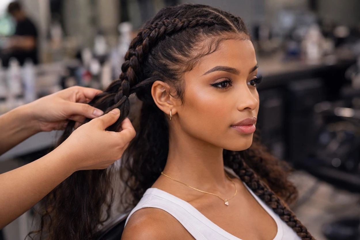 Coiffure en cours dans un salon Coiffure en cours dans un salon
