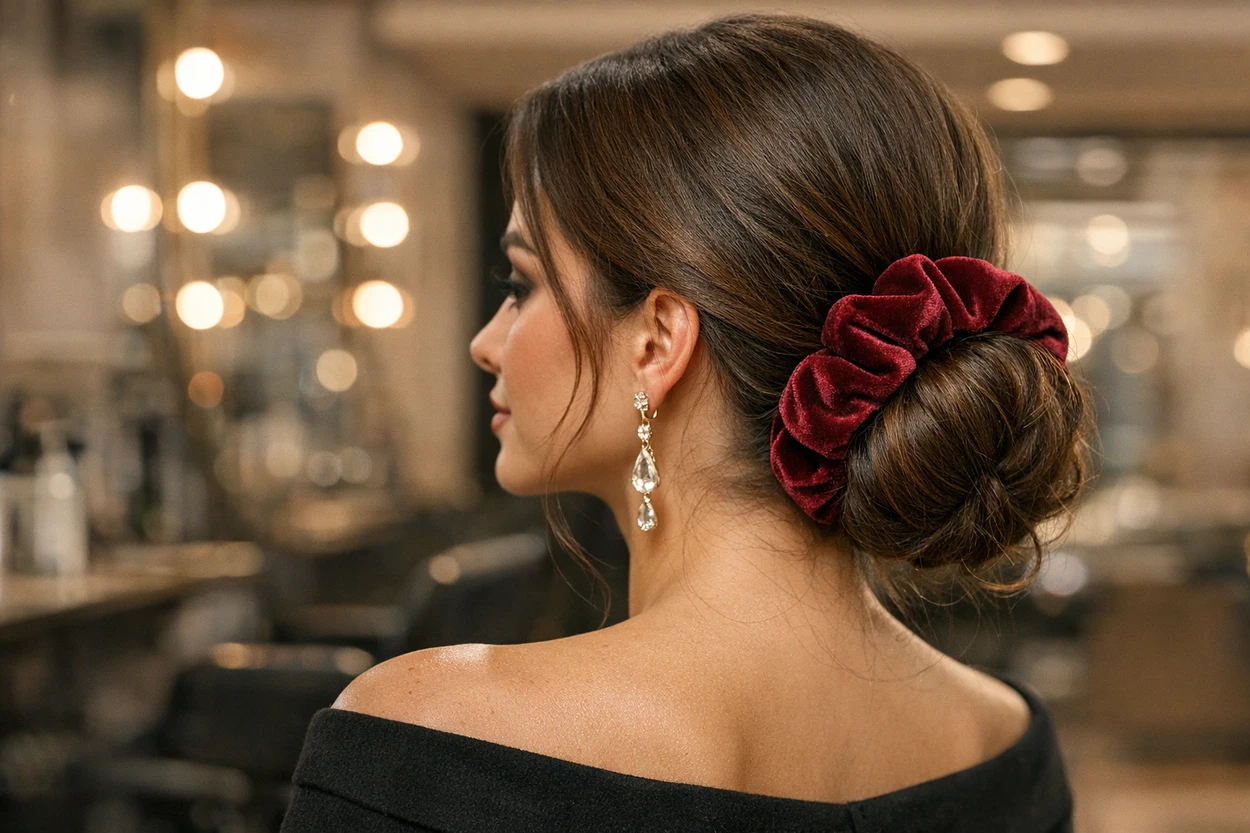 chignon avec scrunchie chic