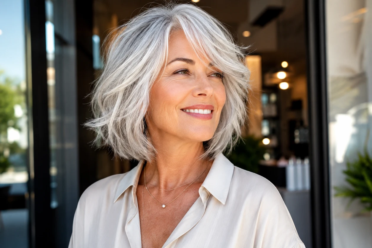 Cheveux blancs femme